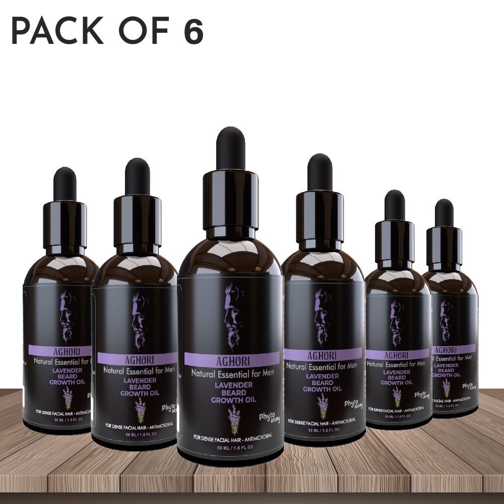 Aghori Lavender Beard Growth Oil (50ml) Pack Of 6
